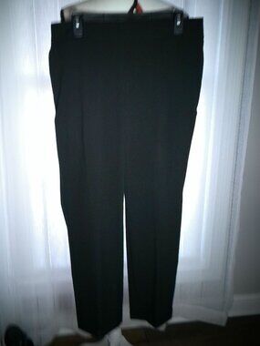 HILARY RADLEY NWT Pull-On Stretch Waist Black Straight-Leg Crop Dress Pants L